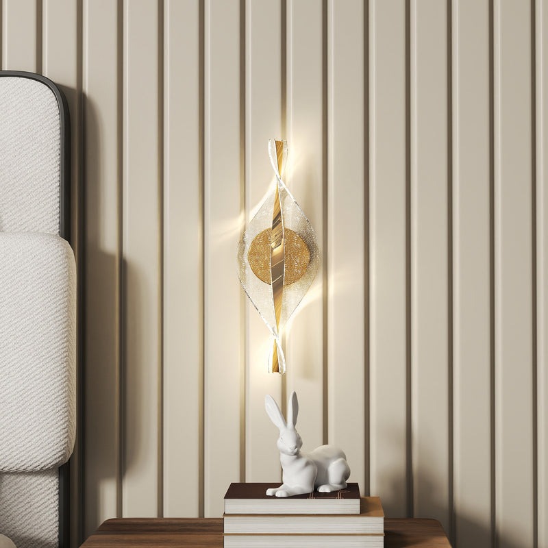 Gold LED Spiral Wall Lights 2 Pack Adjustable Colour Temperature for Modern Interiors