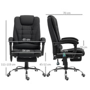 Black Heated Massage Executive Office Chair with Footrest and High Back by Vinsetto