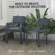 Set of 4 Stackable Rattan Effect Garden Chairs with Armrests Weather Resistant by Outsunny