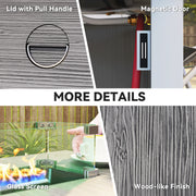 Dark Grey 71cm Gas Fire Pit Table with Glass Screen and Cover 50000 BTU by Outsunny