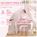 Pink Kids Dressing Table Set with Stool Mirror Drawer and Ballet Theme by AIYAPLAY
