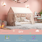 Single Wooden House Bed Frame for Kids with Slatted Base Fits 90 x 190 cm Mattress White