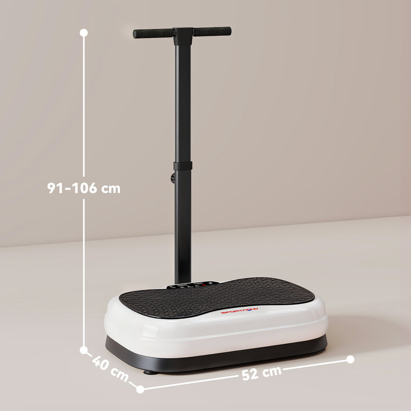 Vibration Plate Exercise Machine With Adjustable Handle And 50 Speed Settings Black AOSOM