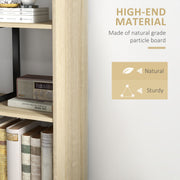 HOMCOM 5-Tier Bookcase, Wooden Ladder Bookshelf Display Stand, Oak AOSOM