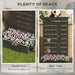 Black Garden Planter Box with Back Trellis 34 x 69.5cm by Outsunny