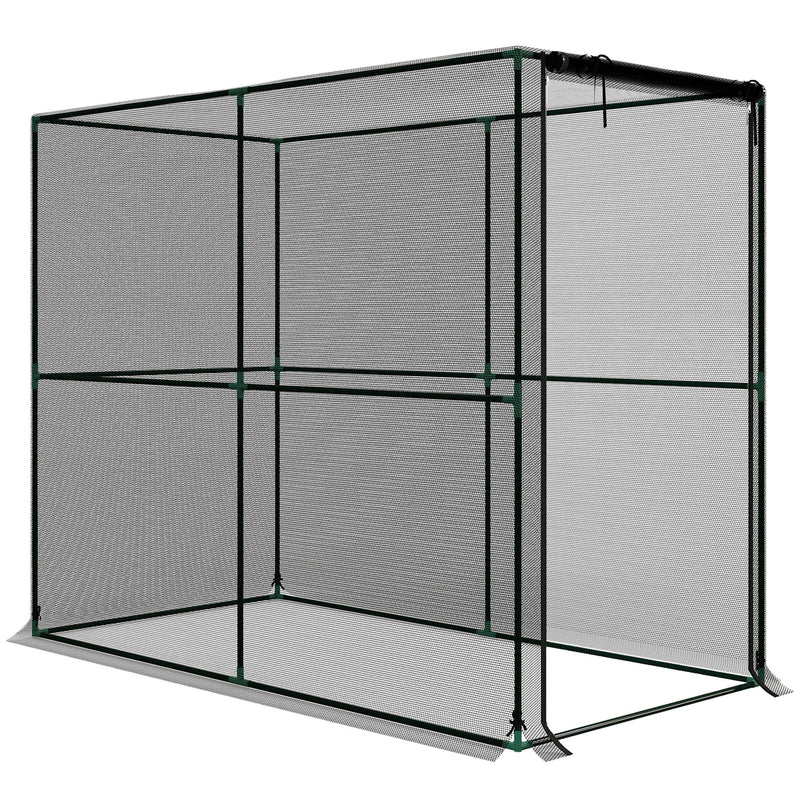 Garden Plant Protection Cage With Zipped Door Shields From Birds And Pests Black AOSOM
