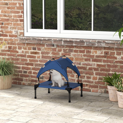 Elevated Pet Bed With Breathable Mesh For Small Dogs Ideal For Cool Comfort Dark Blue