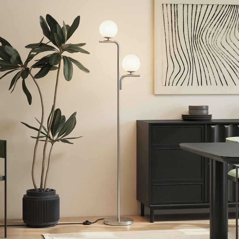 Floor Lamp with Adjustable Light Temperatures and Foot Switch for Living Room or Bedroom