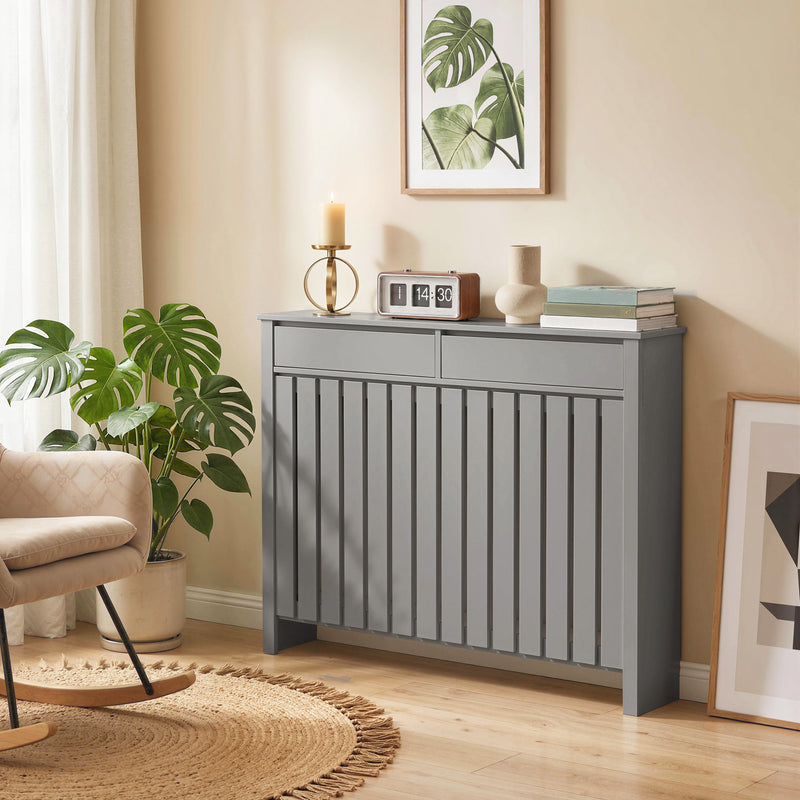 Radiator Cover with Storage Drawers for Safe Heating and Tidy Hallways or Lounges Grey Homcom