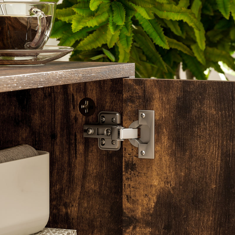 Brown TV Stand for TVs up to 55 Inches with Open Shelves and Cable Management