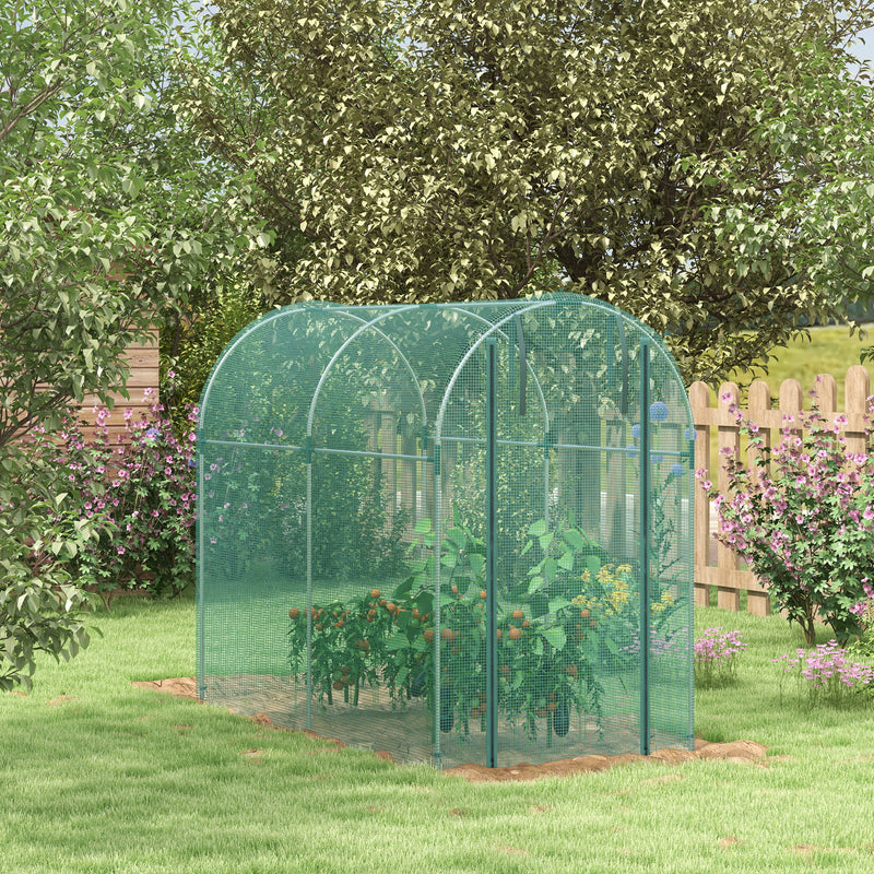 Large Mini Polytunnel Greenhouse 240 x 120cm Portable Growhouse by Outsunny