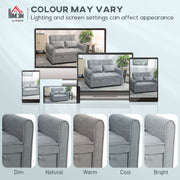 Sofa Bed, 3 in 1 Dark Grey 2 Seater Pull Out Sofa Bed With Adjustable Backrest And Pillows For Small Spaces