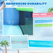 Kids Inflatable Bouncy Castle with Water Slide and Ball Pit for Garden Play Blue Orange AOSOM