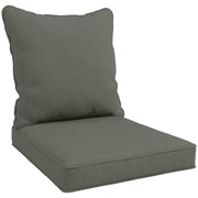 Charcoal Grey Seat and Back Cushion Set for Garden Chairs with Thick Padded Support