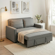 Sofa Bed for Small Spaces with Adjustable Backrest and Supportive Foam Grey Homcom