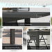 Grey Aluminium Extending Garden Table for 6 to 8 Seater with Slatted Top by Outsunny