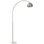 Arched Floor Lamp with Adjustable Head for Reading or Relaxing in Living Room Silver Tone AOSOM