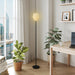 3D Printed Flower Floor Lamp with Rose Shade and Foot Switch Tall Pole, Light White