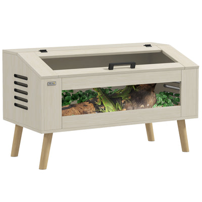 Large 140L Reptile Vivarium Tank with Tempered Glass Ideal for Snakes and Lizards, Black