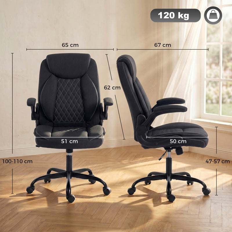 Office Chair with Flip Up Armrests for Space Saving Home Office Comfort