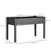 Outsunny Raised Bed for Garden, Wooden Elevated Planter Box with Bed Liner, for Flower Vegetable Herb, Dark Grey AOSOM