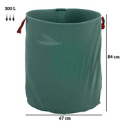 Set of 3 Heavy Duty 300L Garden Waste Bags with Handles Foldable and Reusable by Outsunny