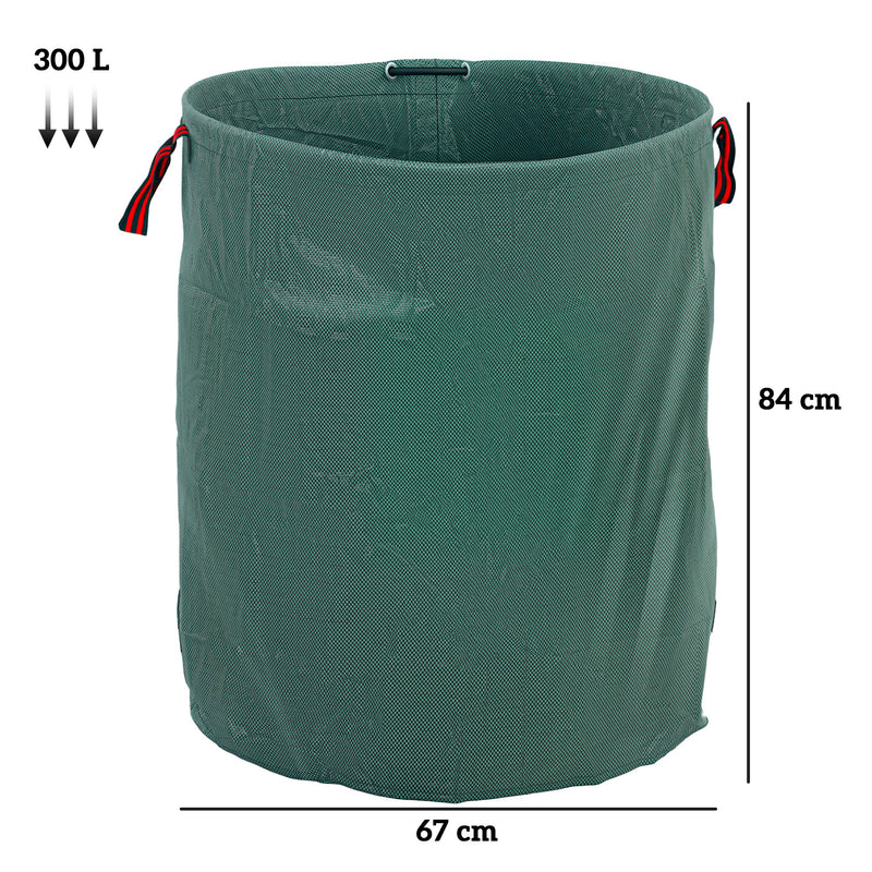 Set of 3 Heavy Duty 300L Garden Waste Bags with Handles Foldable and Reusable by Outsunny
