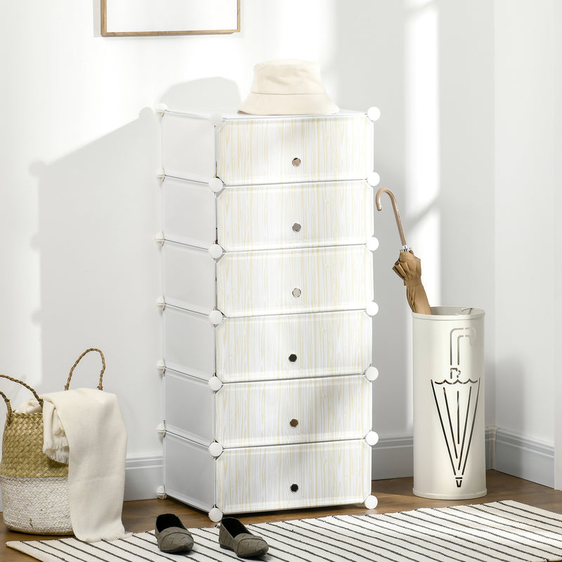 White Six Cube Modular Storage Unit for Home and Office by HOMCOM