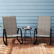 Set of 2 Garden Rocking Chairs with High Back and Armrests for Patio or Balcony by Outsunny