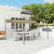 Retractable Pergola Shade Cover Replacement Canopy for 4 x 3m Pergola Tan by Outsunny