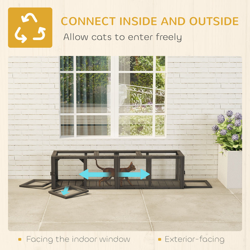 Outdoor Cat Tunnel for Safe Garden Play and Relaxation with Sturdy Mesh Grey
