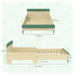 Green Toddler Bed with Safety Rail for Ages 3-10 Years 195 x 103 x 60.5cm by AIYAPLAY