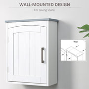 Light Grey Wall Mounted Bathroom Cabinet With Arched Door and Adjustable Shelf by kleankin