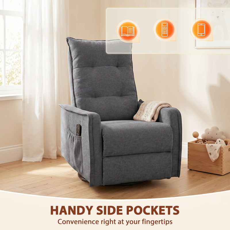 Massage Recliner Chair with Heat and Rocking for Relaxing at Home Dark Grey