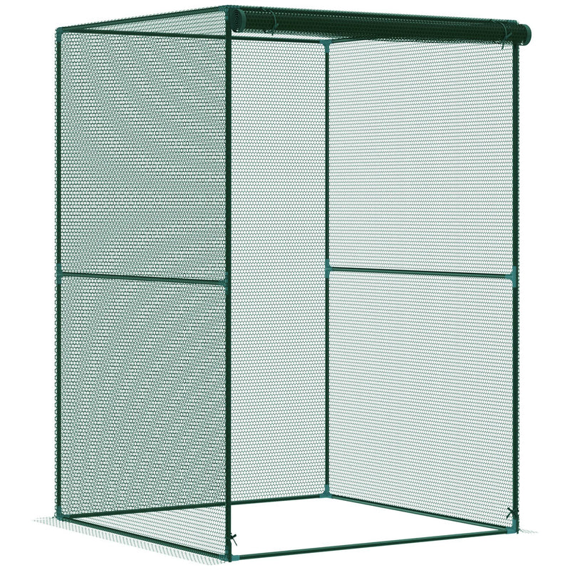 Compact Plant Cage With Netting For Protecting Vegetables and Flowers, Green AOSOM