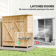 Wooden Garden Storage Shed with Weatherproof Asphalt Roof for Tools and Equipment Natural Outsunny