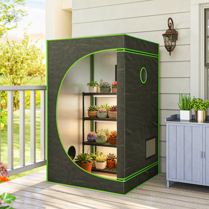 Hydroponic Indoor Grow Tent With Reflective Mylar And Observation Window For Growing Indoor Plants