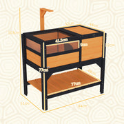 Wooden Tortoise House with Shelter Run Shelf Lamp Holder and Tray Yellow by PawHut