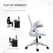 White Mesh Swivel Office Chair with Lumbar Support Ergonomic Design by Vinsetto