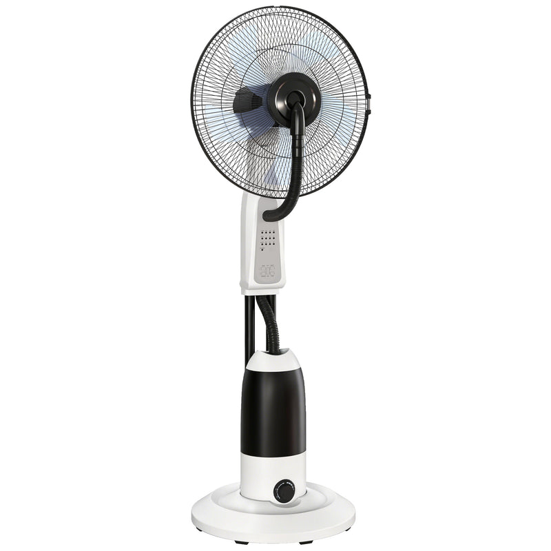 Standing Fan with Misting System for Cool and Comfortable Home Use White AOSOM