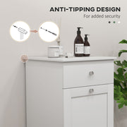 Single Hamper Laundry Storage Cabinet With Tilt Out Design For Bathroom Or Bedroom White