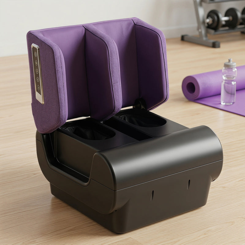 Foldable Foot and Leg Massager with Heat for Home Relaxation and Easy Storage Purple Homcom