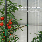 Two-Room Walk-In Greenhouse with Roll-Up Door & Mesh Windows – 140 x 200cm Outsunny