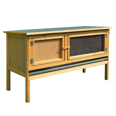 Outdoor Rabbit Hutch With Openable Roof Ideal for Guinea Pigs and Small Pets Grey
