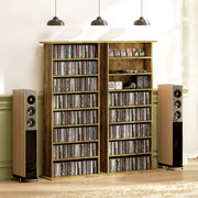 Tall CD Storage Tower Unit With 360 Degree Rotating Base For Home Organisation Rustic Brown Homcom