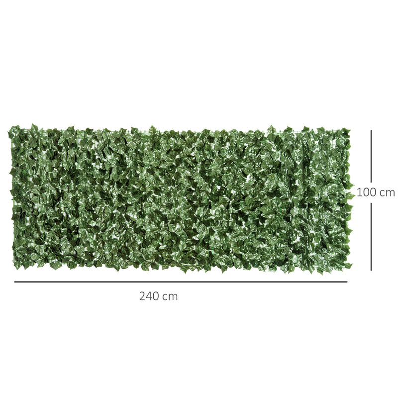 Dark Green 2 Piece Artificial Leaf Hedge Screen For Garden Privacy And Outdoor Decor