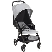 Lightweight Travel Stroller Compact Pushchair with Recline Canopy and Storage Basket Light Grey AOSOM