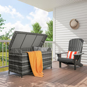 Dark Grey 627L Rattan Garden Storage Box Weatherproof Outdoor Chest by Outsunny