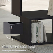 Set of 2 Modern Side Tables with 2 Tier Storage for Living Room or Bedroom Black