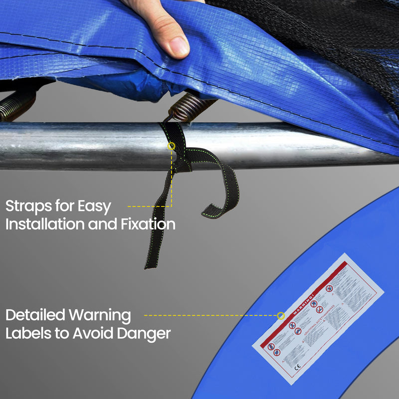 Trampoline Safety Pad for 8ft Round Trampolines Protects Springs and Edges Blue AOSOM